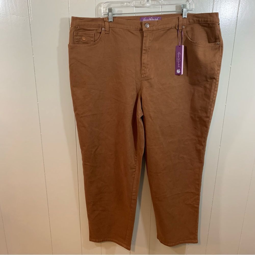 Gloria Vanderbilt Amanda Original Slimming Heritage Fit Brown Jeans 24W NEW